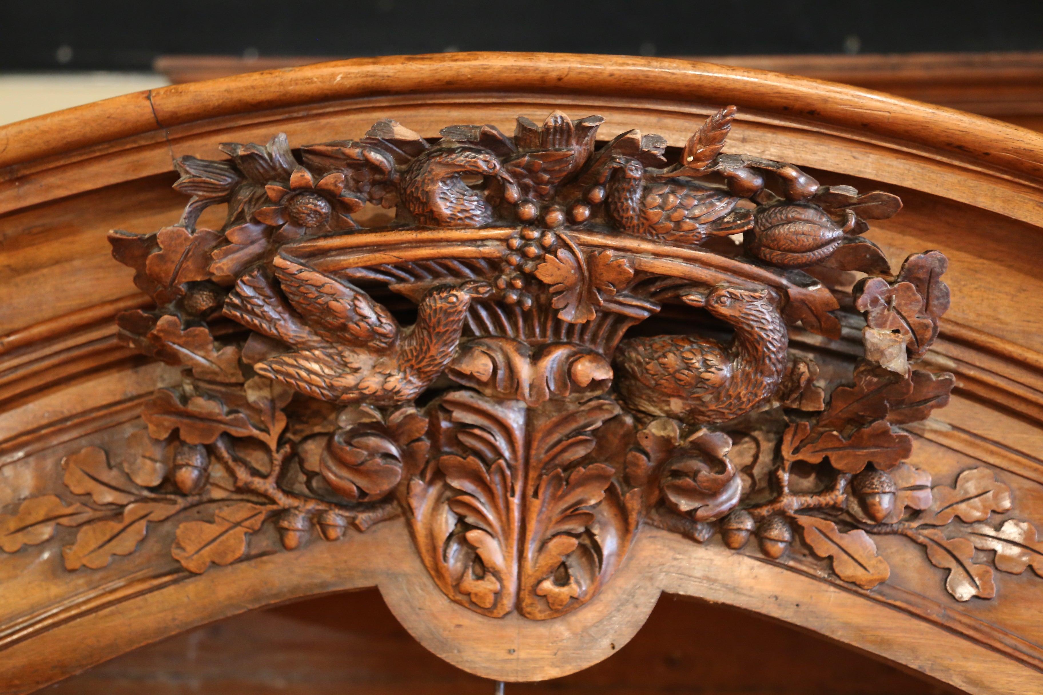 Louis XV 18th Century French Carved Walnut Wedding Armoire Cabinet from Provence