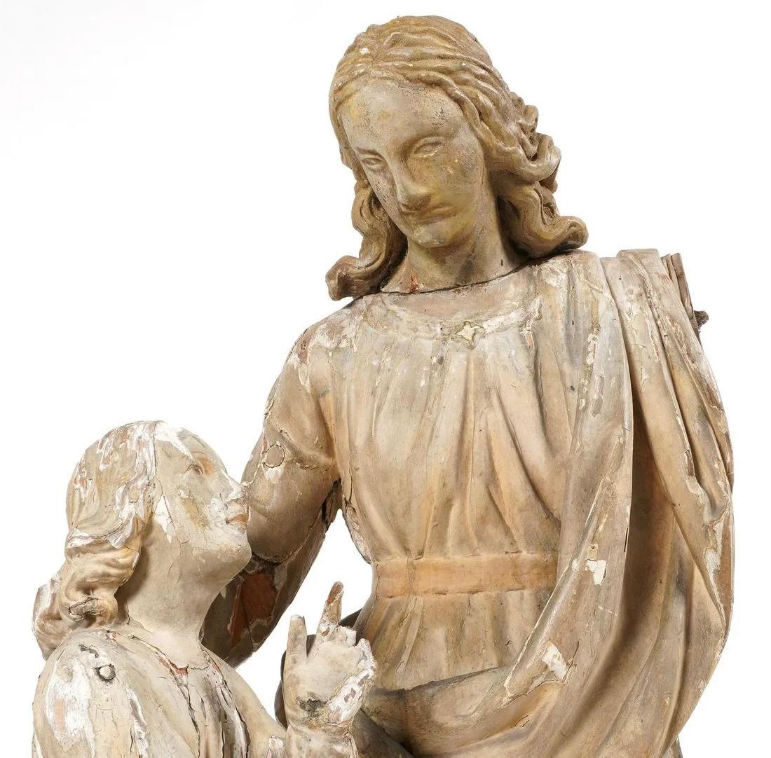 Italian 18th Century, French Carved Wood Sculpture