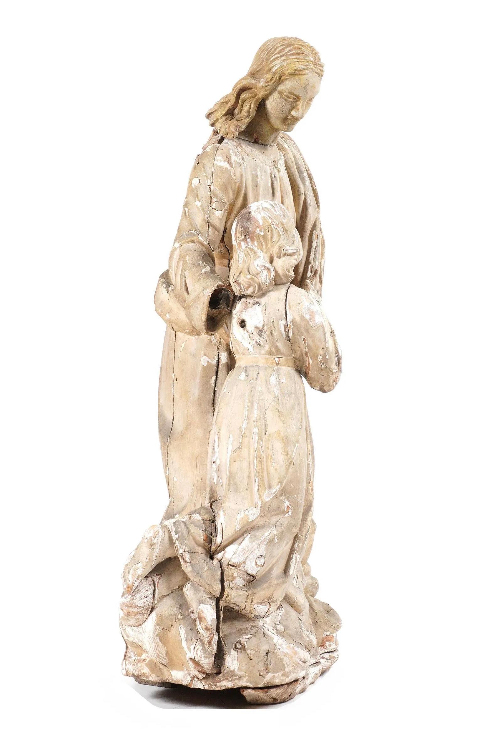 18th Century and Earlier 18th Century, French Carved Wood Sculpture