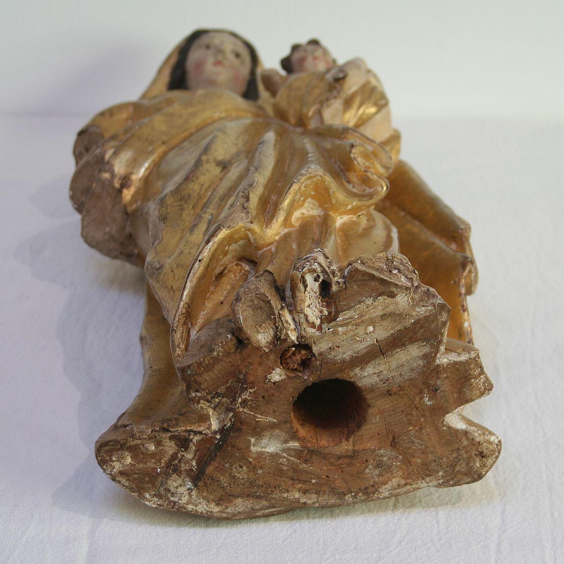 18th Century French Carved Wooden Madonna with Child 12