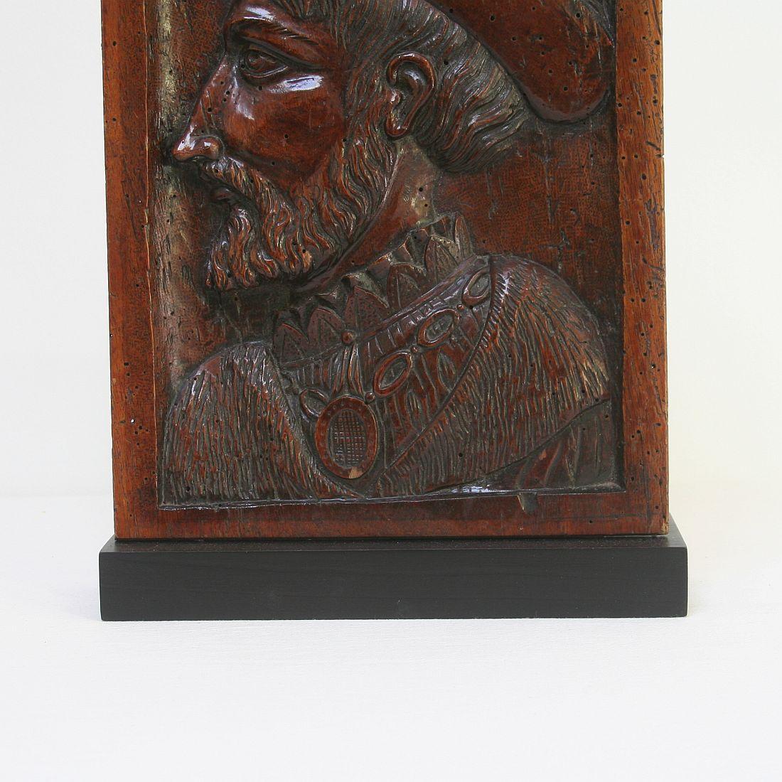 18th Century French Carved Wooden Panel with Portrait 3