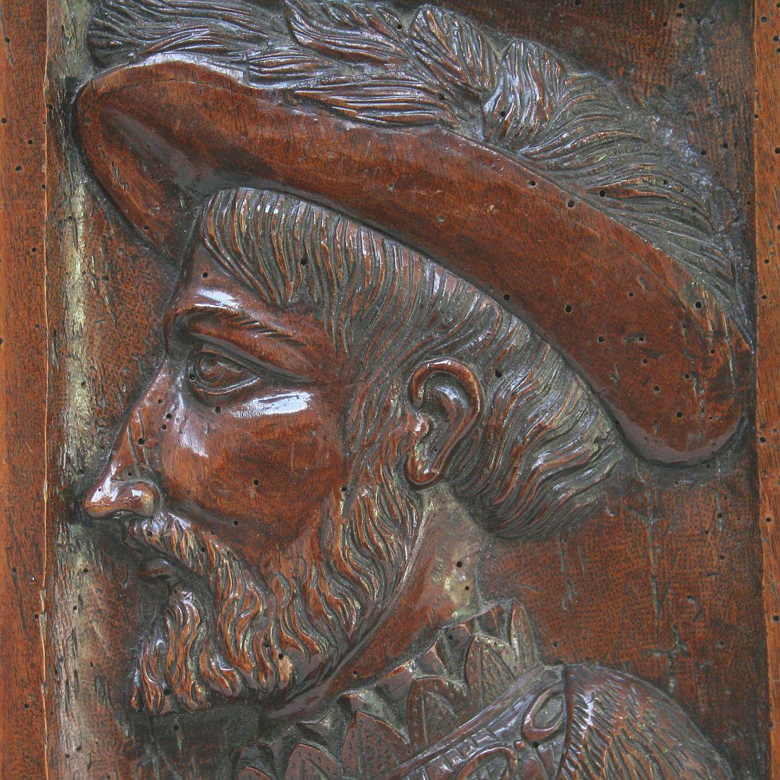18th Century French Carved Wooden Panel with Portrait 4