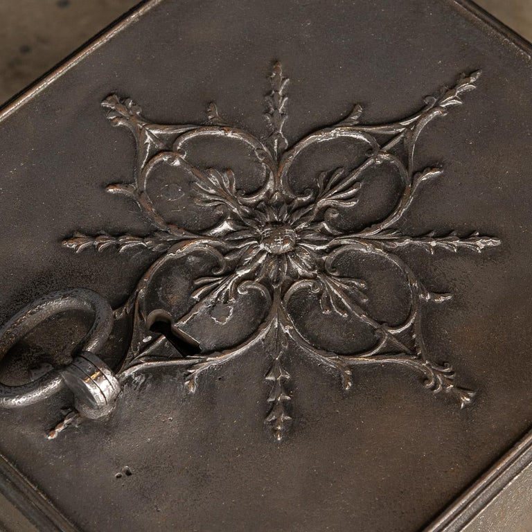 18th Century French Cast Iron Bound Strong Box, c.1740 For Sale 8