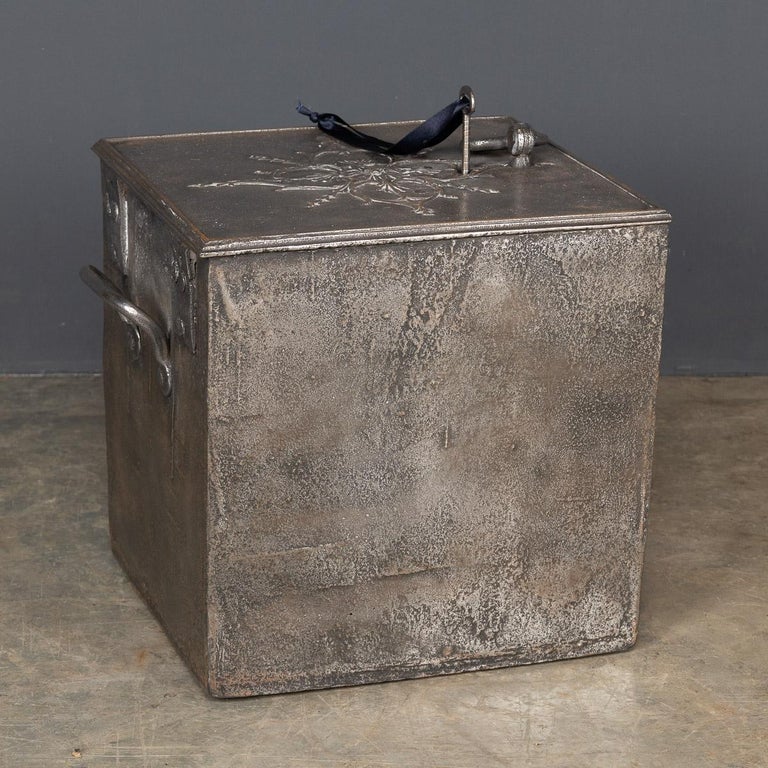 Antique mid-18th century cast iron travel safe. Probably manufactured in France for storing money, important documents or jewellery. It would have been taken on long travels, perhaps on a long sea voyage or on the Orient express, also used as