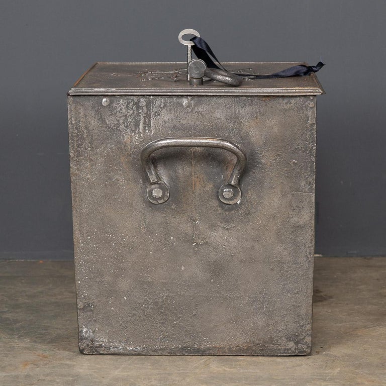 18th Century and Earlier 18th Century French Cast Iron Bound Strong Box, c.1740 For Sale