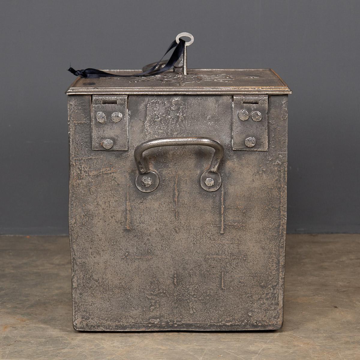 18th Century French Cast Iron Bound Strong Box, c.1740 For Sale 2