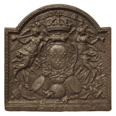 18th Century French Cast Iron Fireback, Armes De France