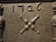 18th Century French Cast Iron Fireback from the Franche-Comté Region