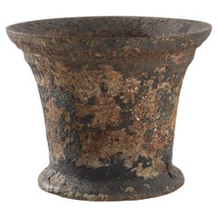 18th Century French Cast Iron Mortar