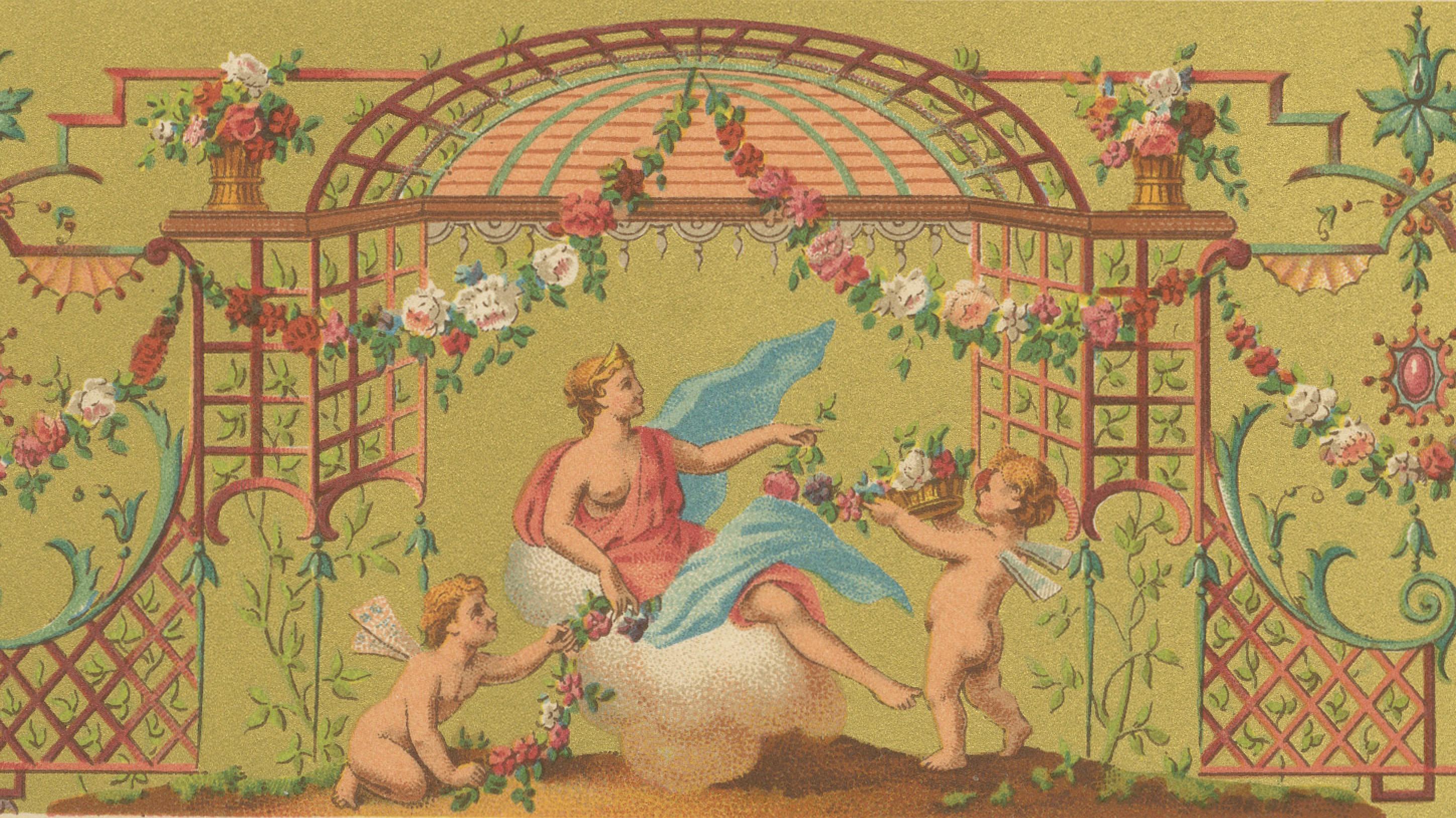 XIXe siècle Plafonds français du XVIIIe siècle - Fresque néoclassique et grotesques, planche X en vente