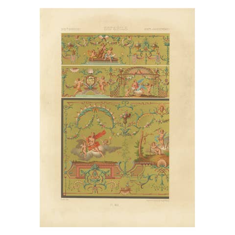 18th Century French Ceiling Design – Neoclassical Fresco and Grotesques, Plate X