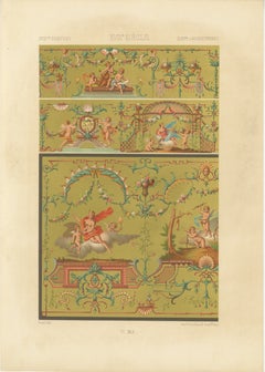 Plafonds français du XVIIIe siècle - Fresque néoclassique et grotesques, planche X
