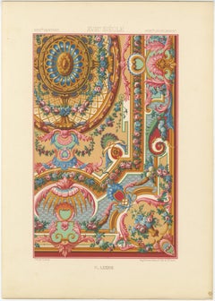 Plafond français du XVIIIe siècle - Ornement floral et architectural Rococo