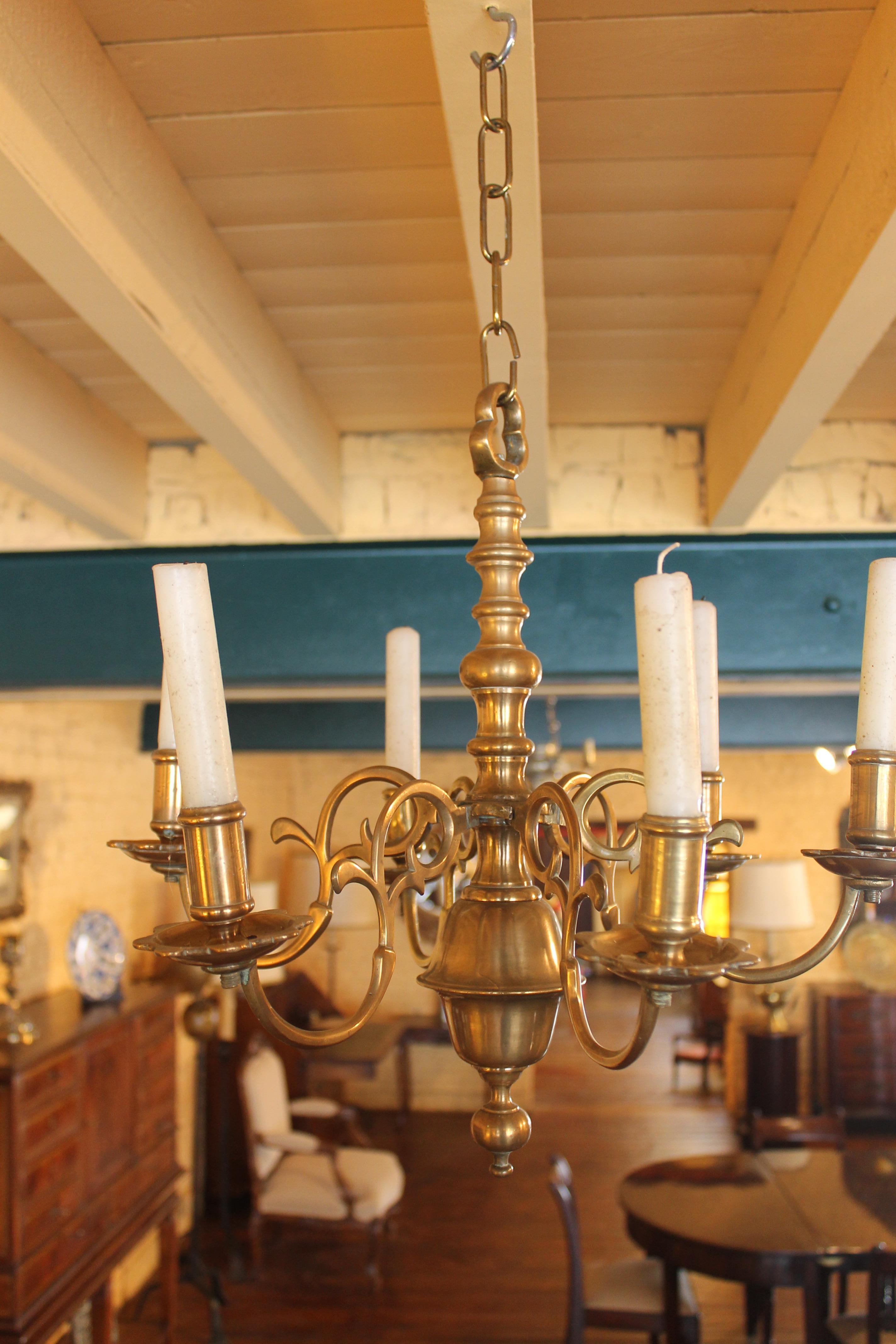 lustre en etain 6 branches