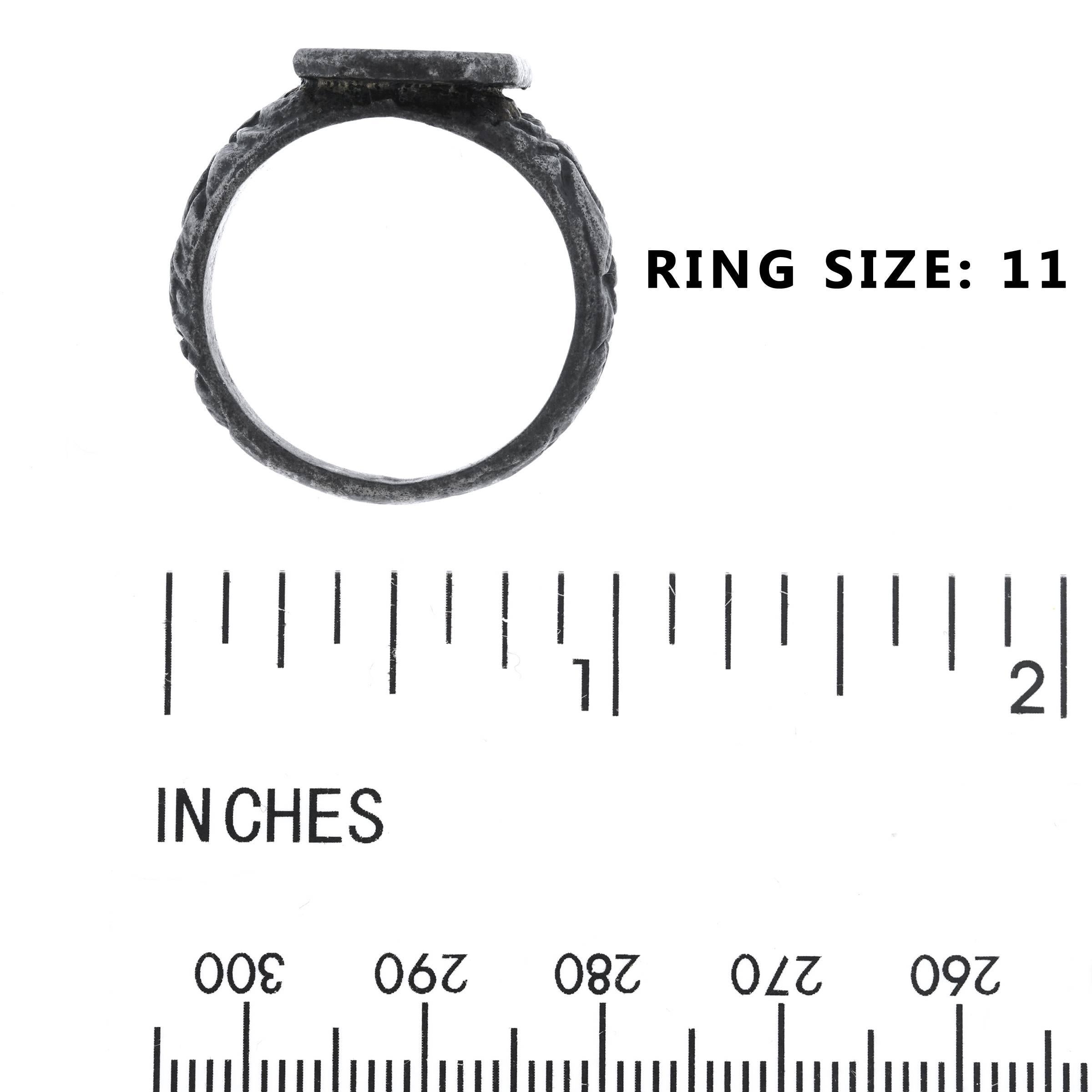 18th Century French Chanticleer Iron Signet Ring 1