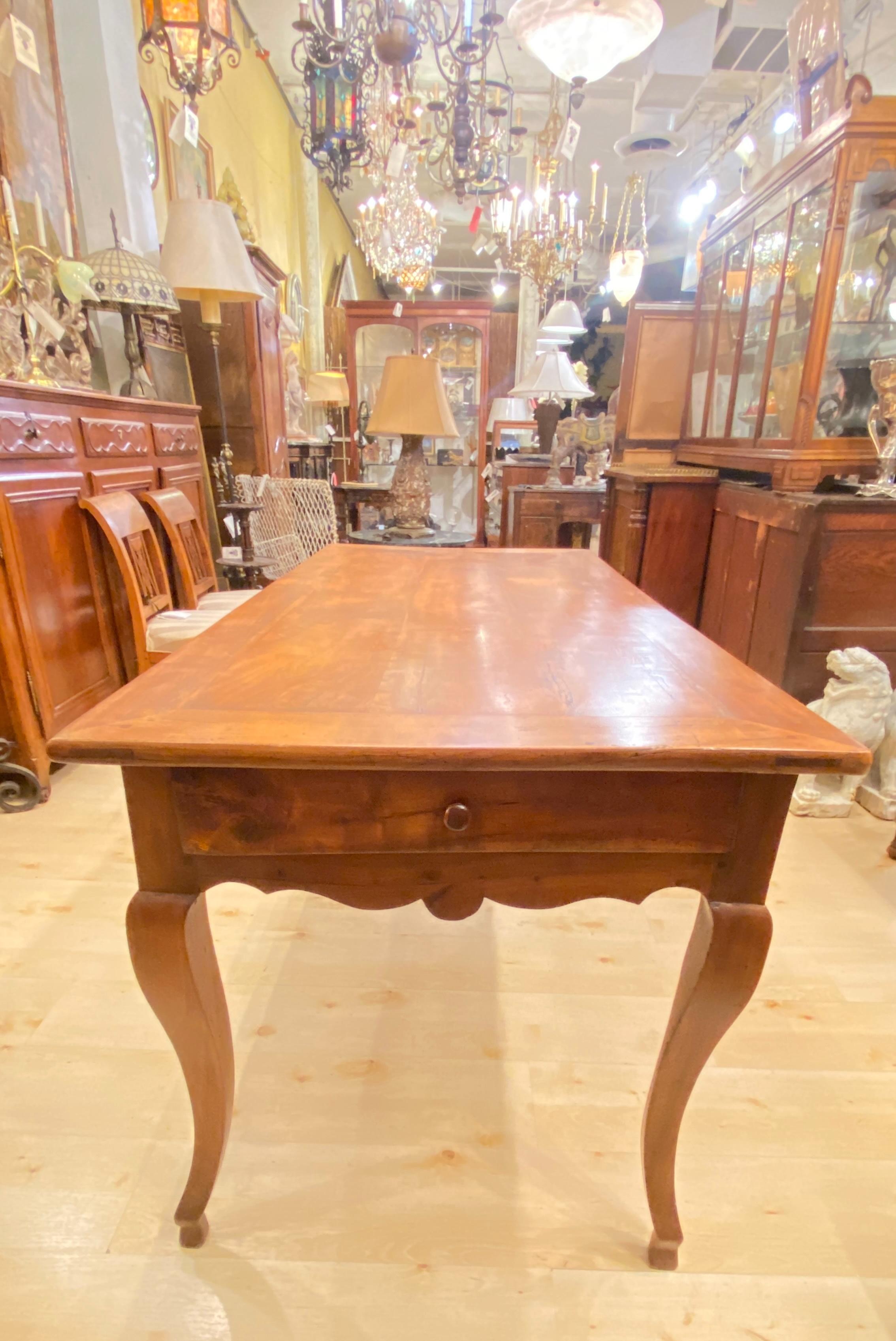 18th Century and Earlier 18th Century French Cherry Wood Dining Table For Sale