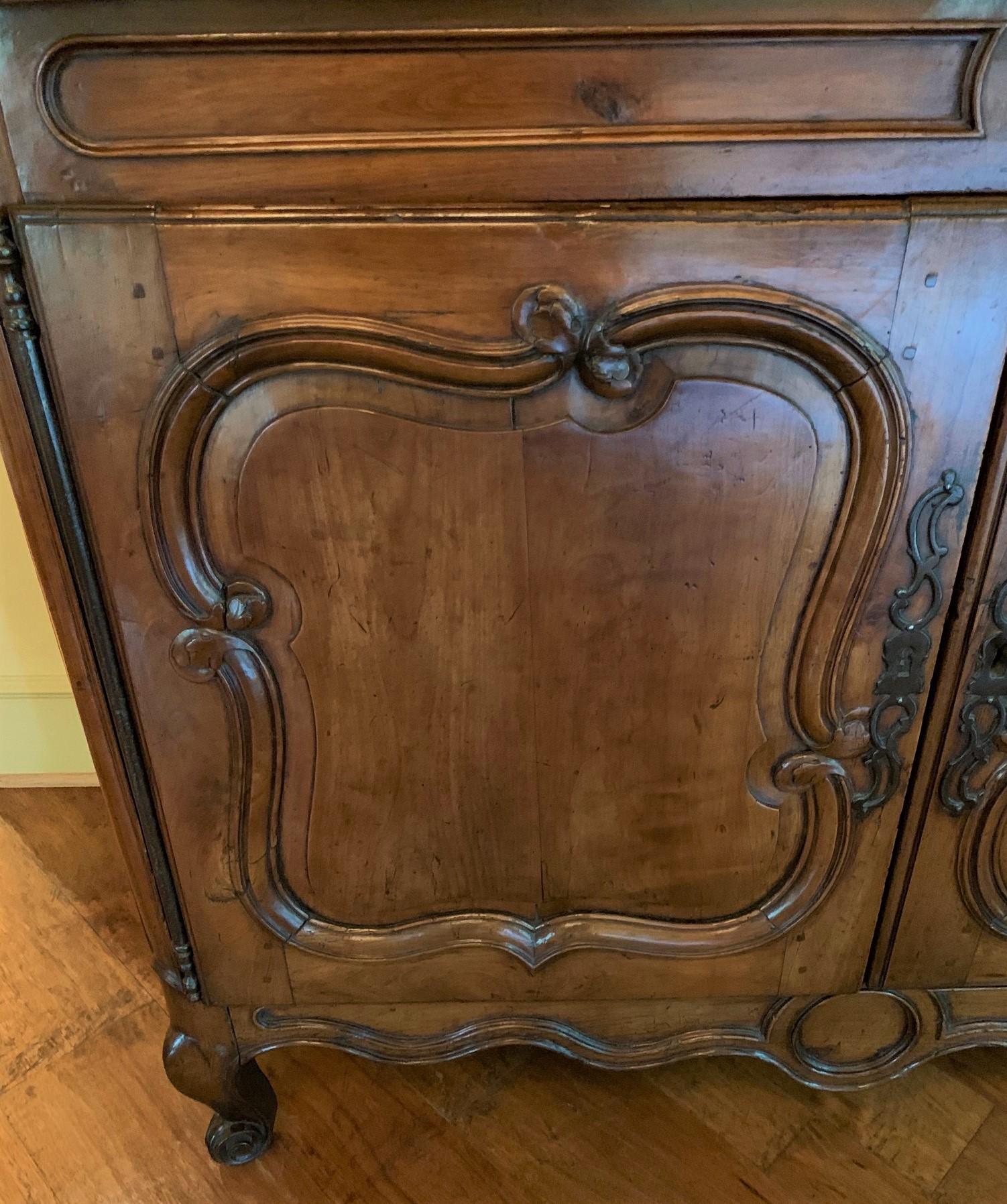 Carved 18th Century French Cherrywood Armoire