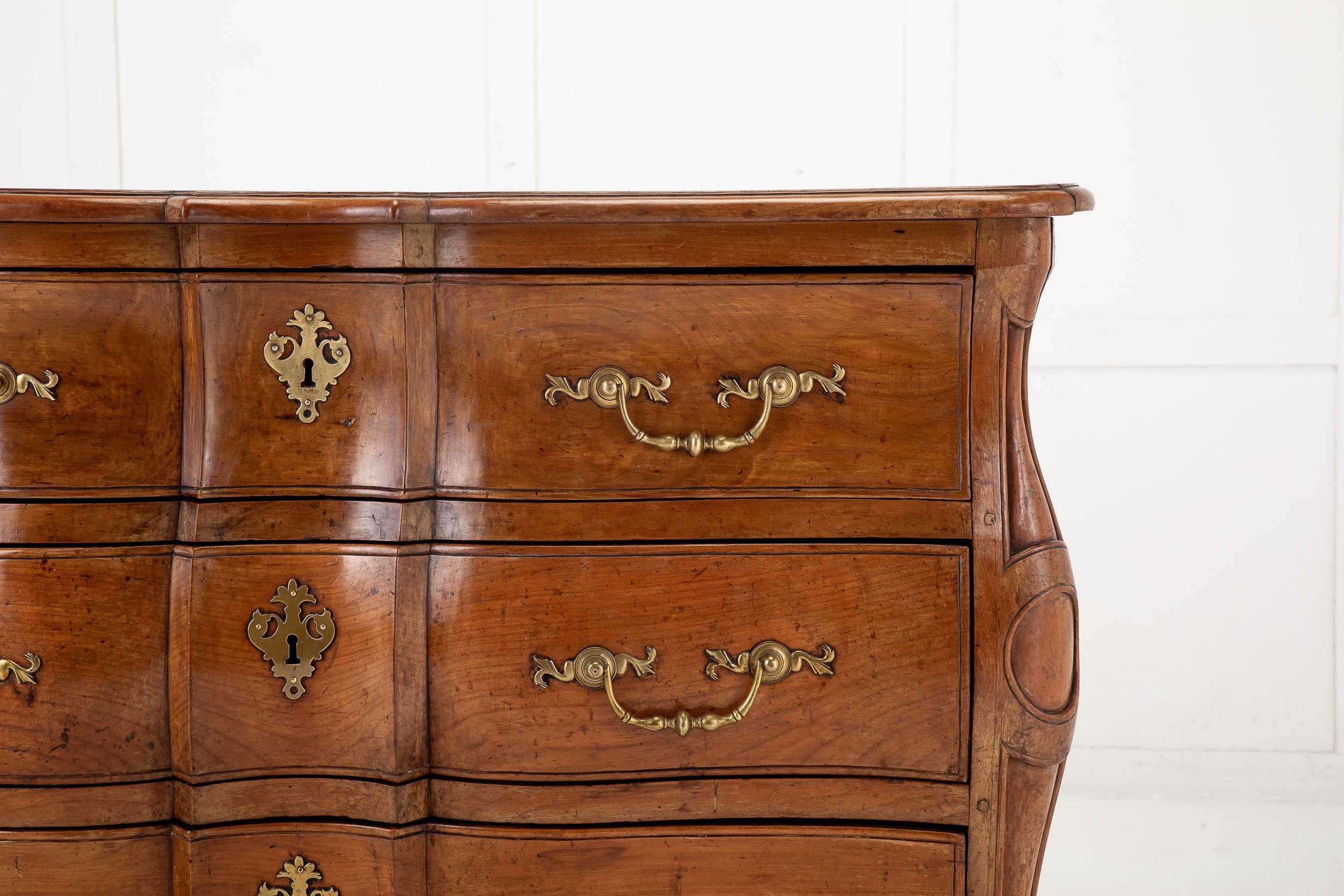18th Century French Cherrywood Bombe Commode In Good Condition For Sale In Gloucestershire, GB