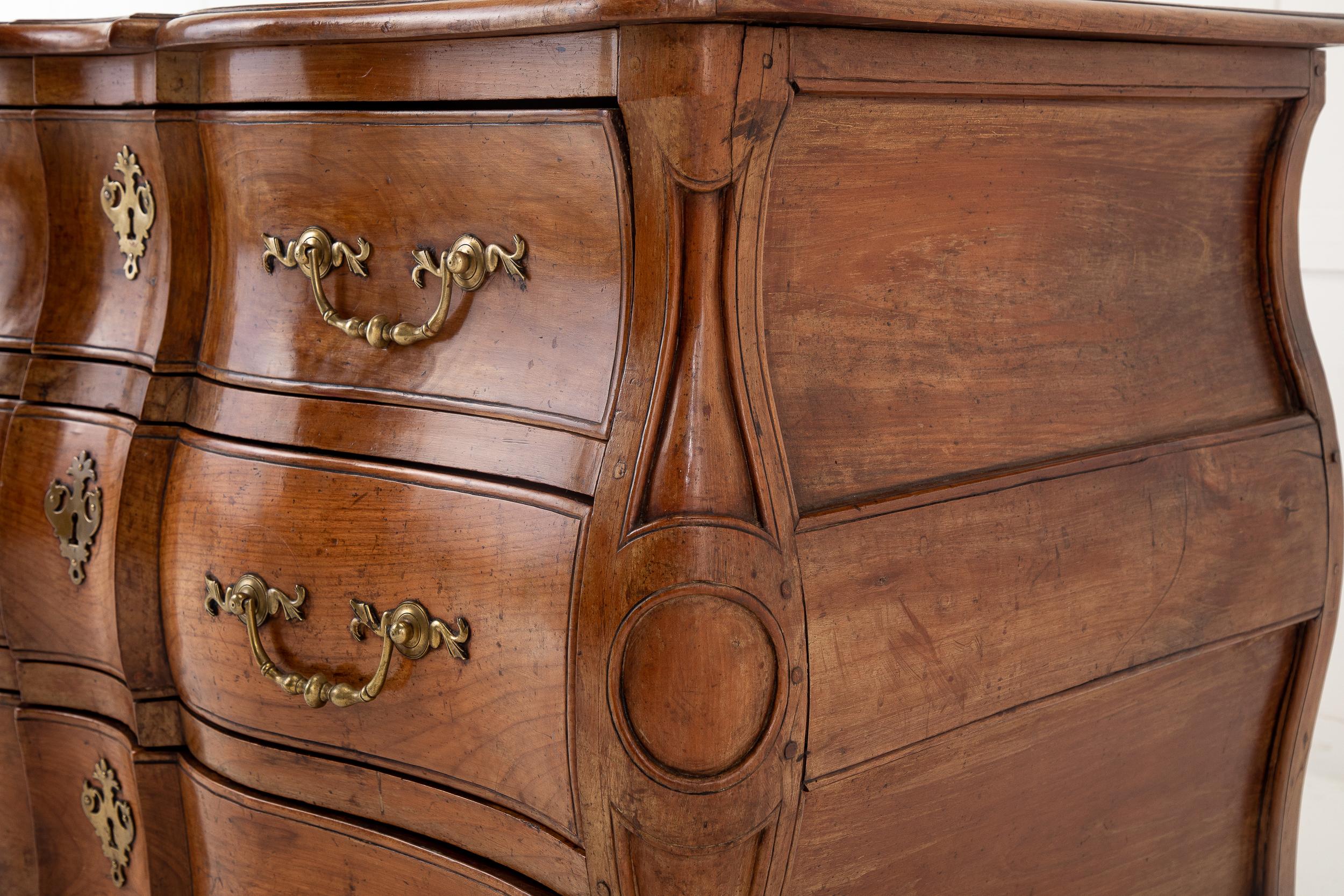 18th Century and Earlier 18th Century French Cherrywood Bombe Commode For Sale