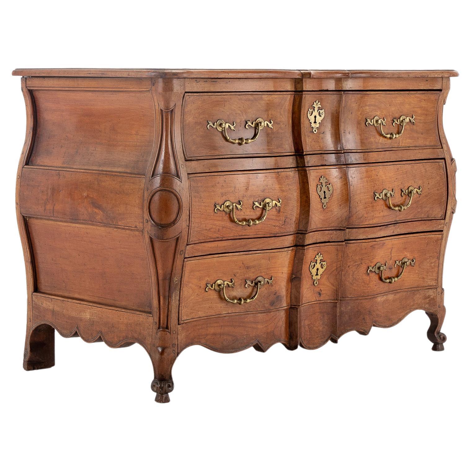 18th Century French Cherrywood Bombe Commode For Sale