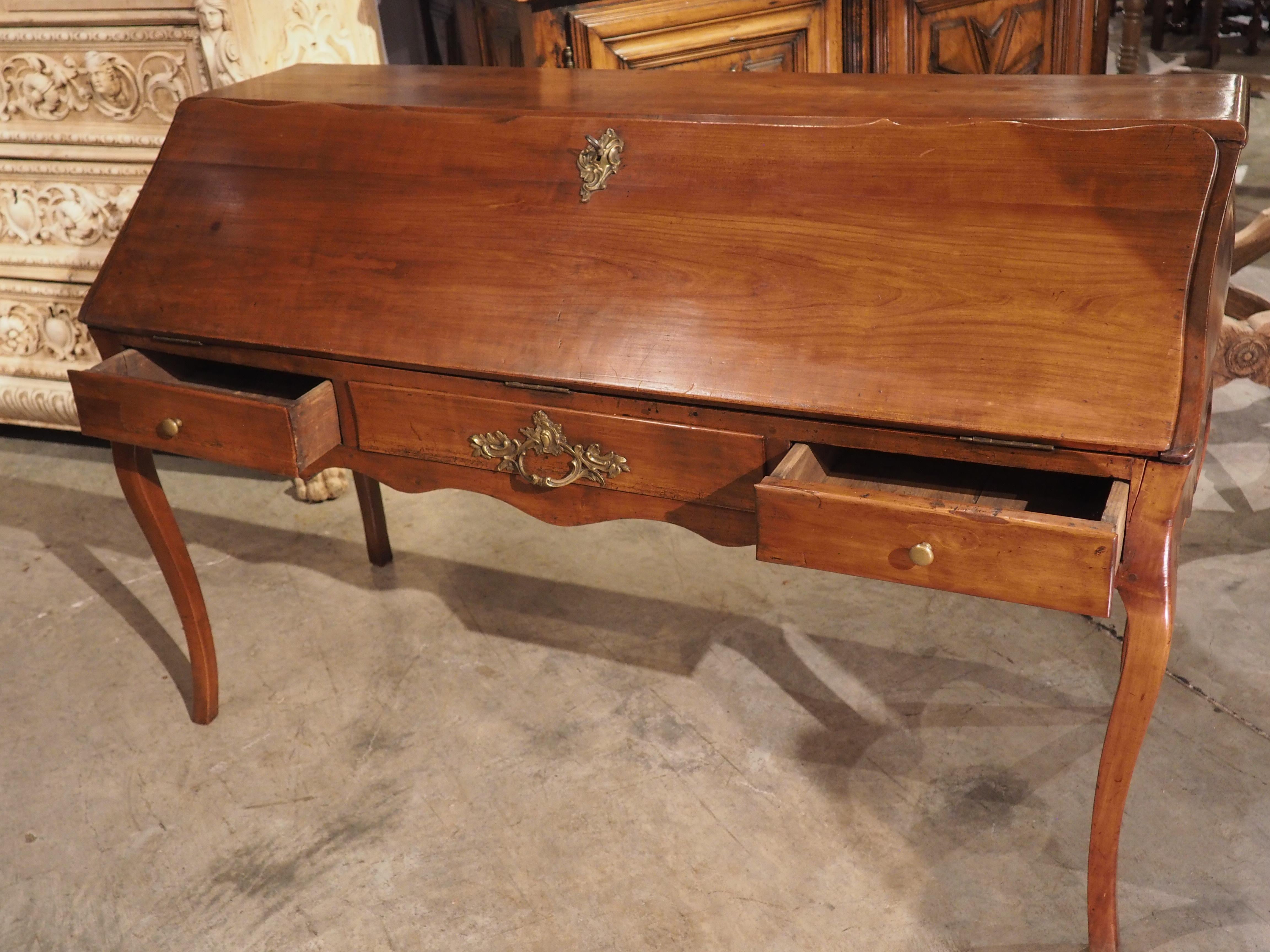 18th Century French Cherrywood 'Bureau de Pente' Slant Top Writing Desk For Sale 6