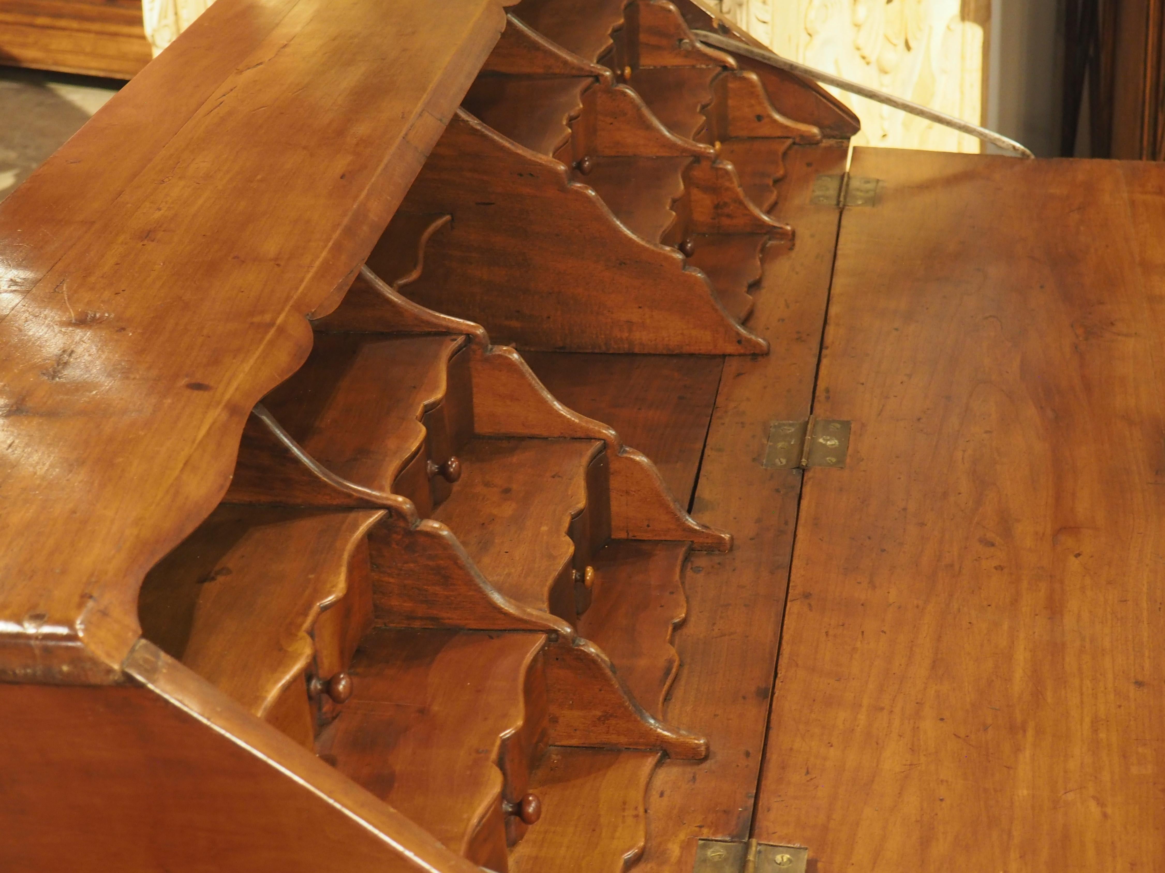 18th Century French Cherrywood 'Bureau de Pente' Slant Top Writing Desk For Sale 12