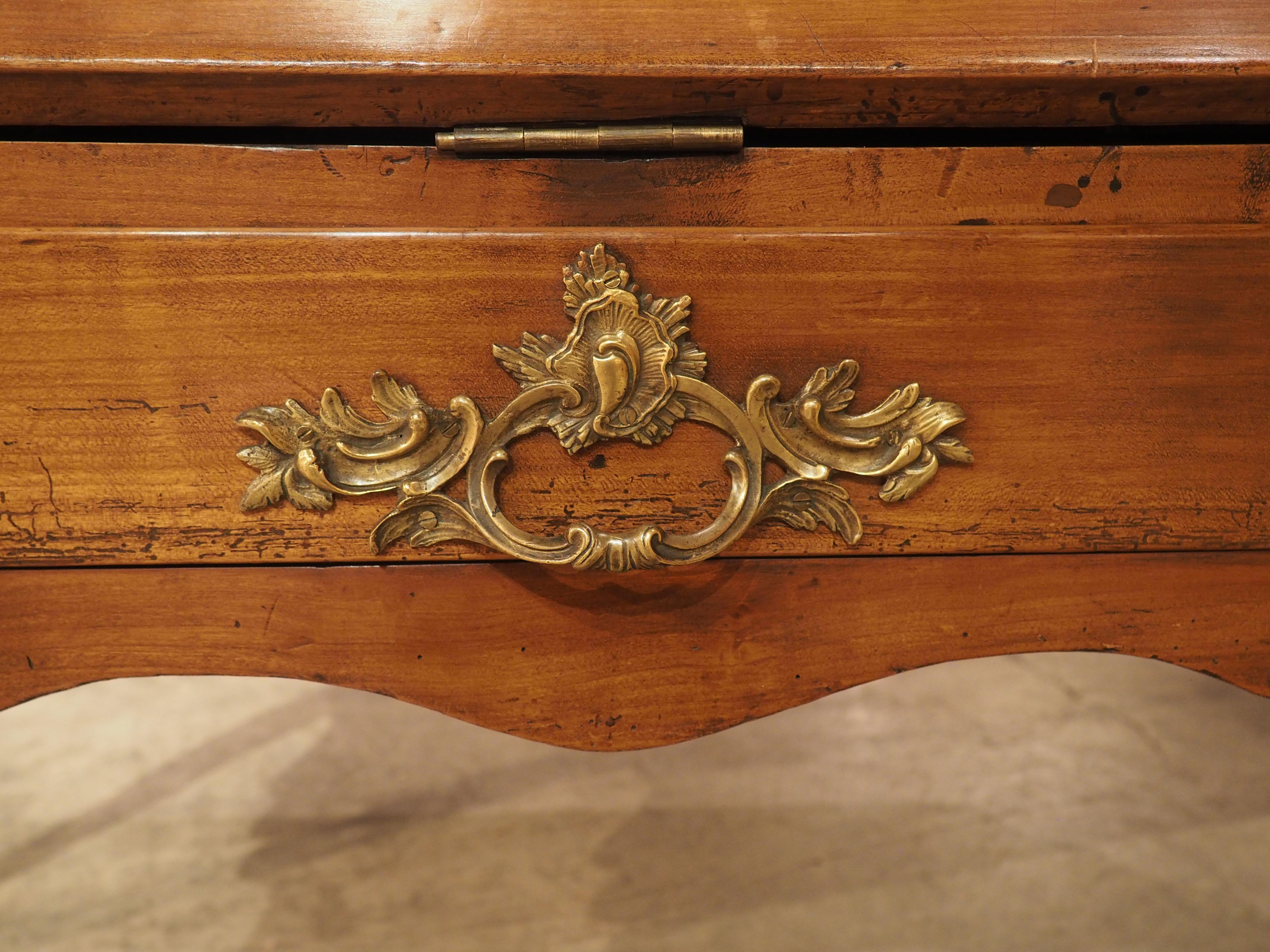 18th Century French Cherrywood 'Bureau de Pente' Slant Top Writing Desk For Sale 14