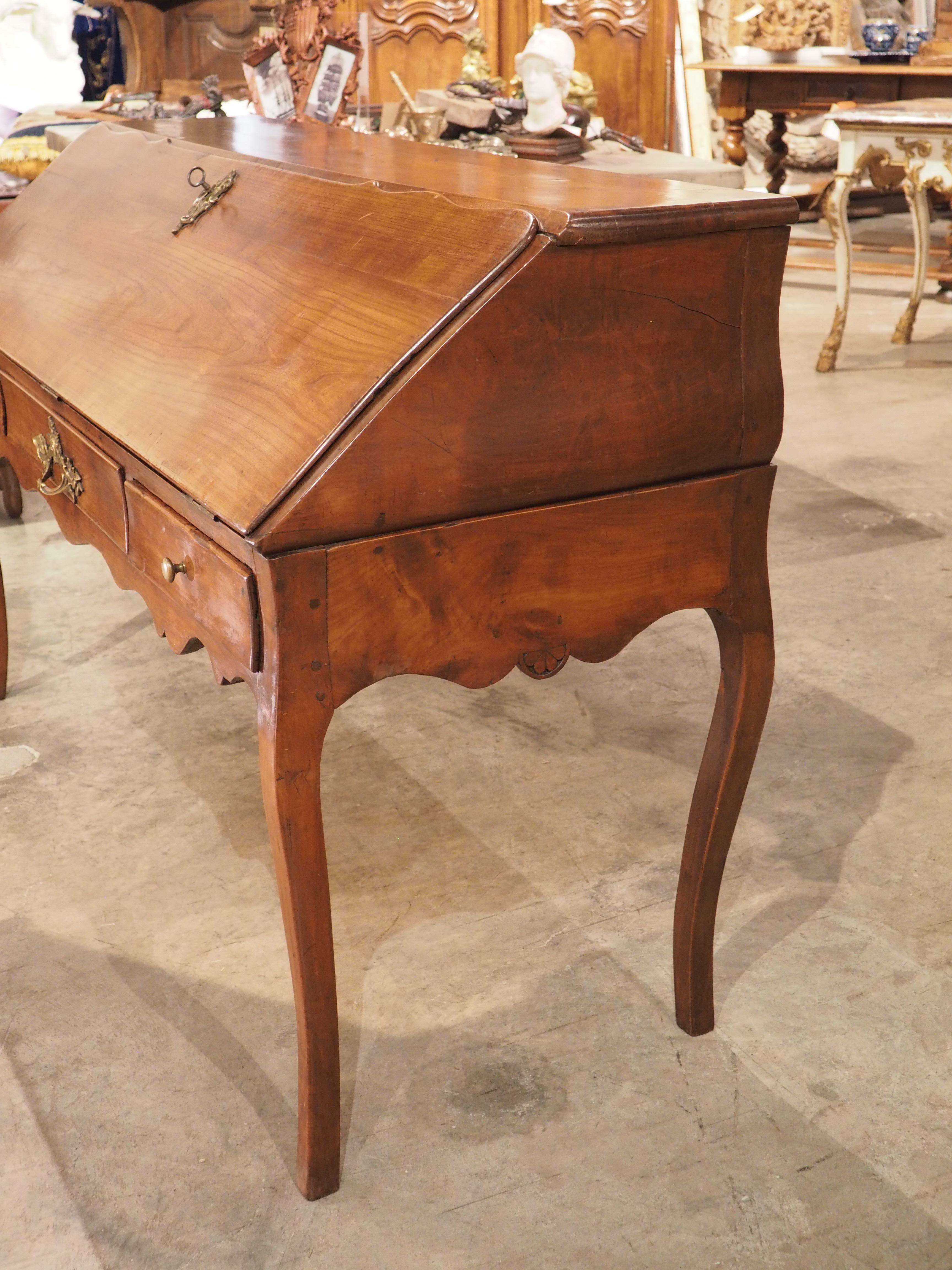 18th Century French Cherrywood 'Bureau de Pente' Slant Top Writing Desk For Sale 15