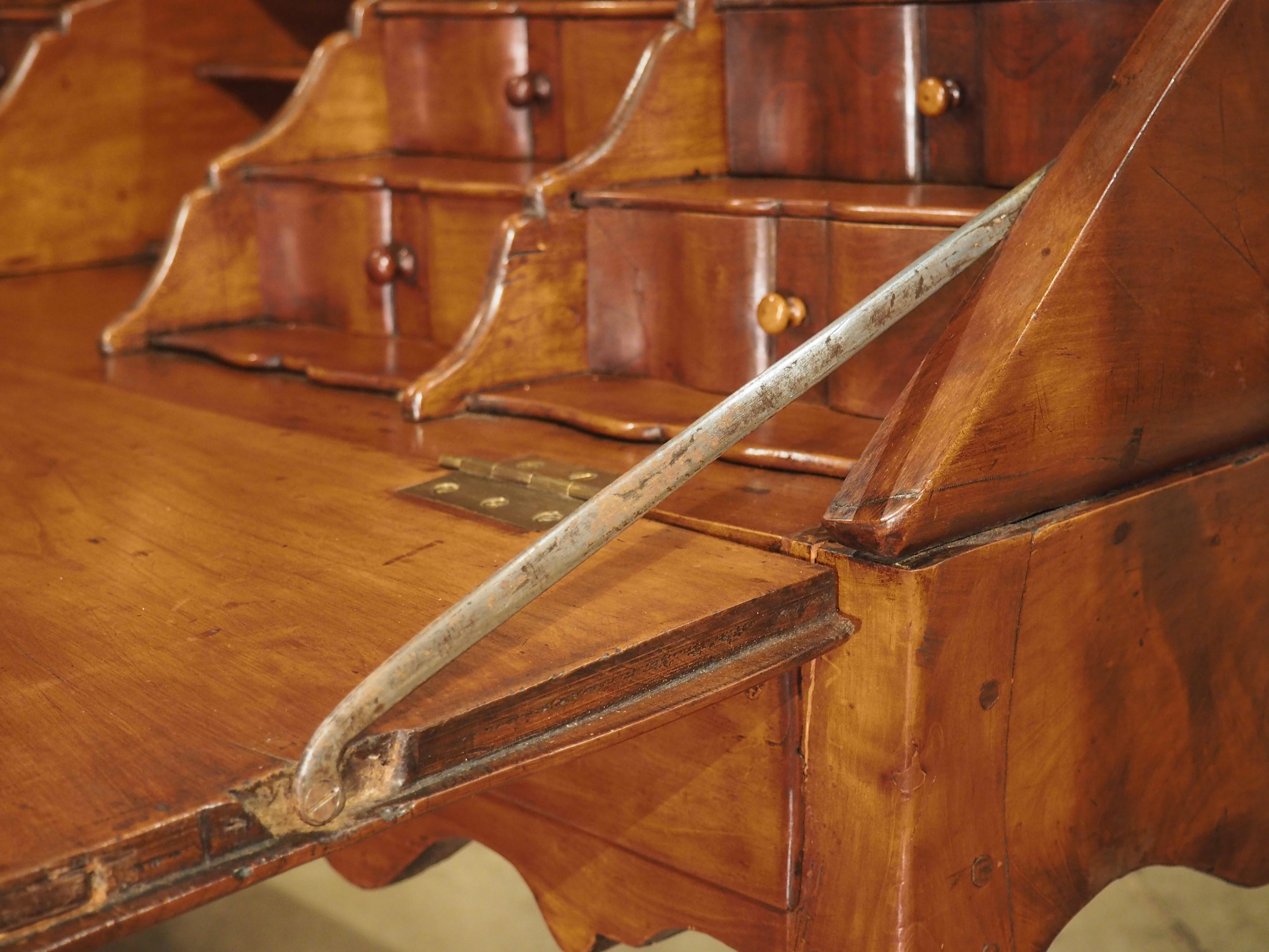 18th Century French Cherrywood 'Bureau de Pente' Slant Top Writing Desk For Sale 1