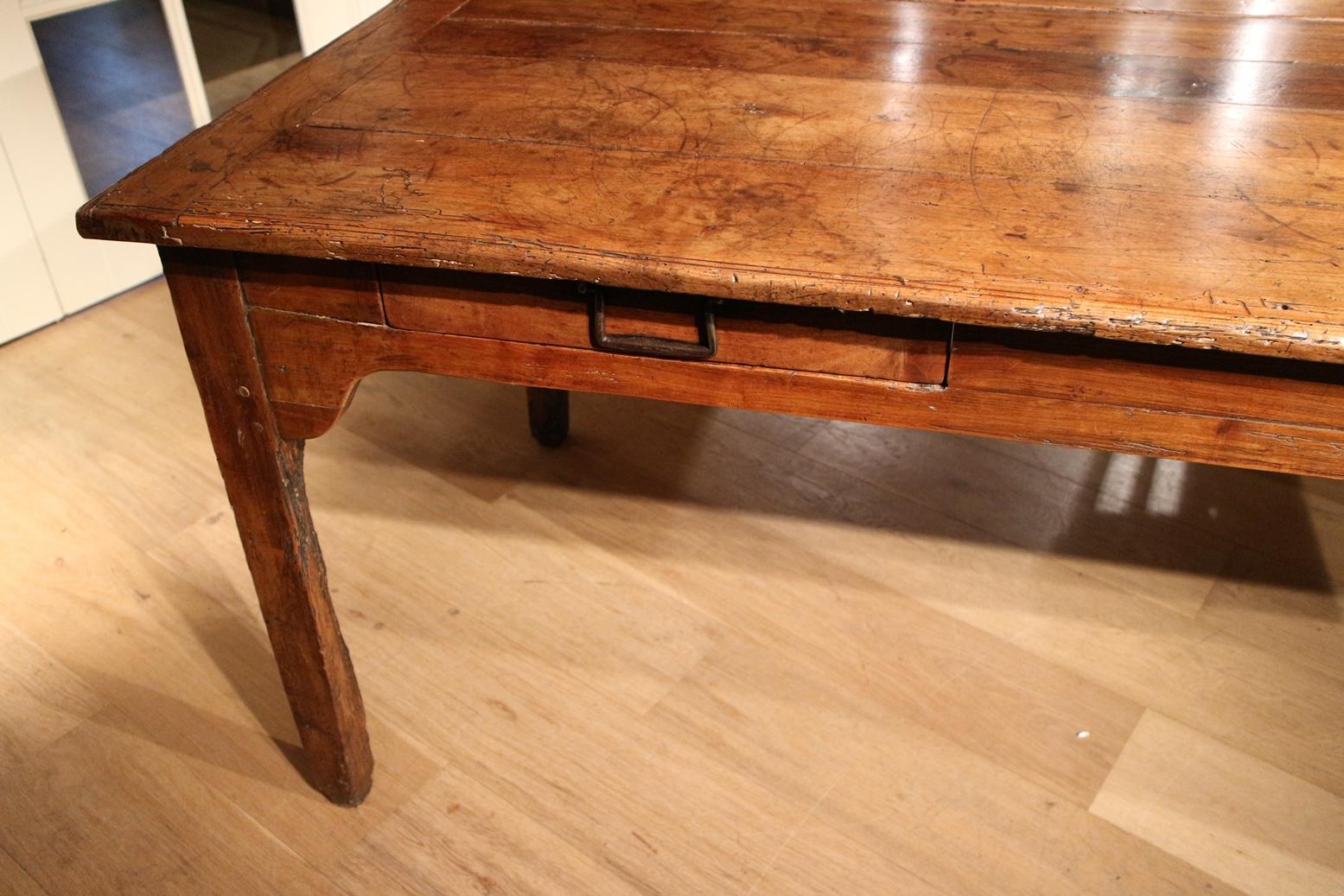 Mid-18th Century 18th Century French  Cherrywood Farmhouse Table