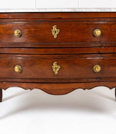 18th Century French Cherrywood Serpentine Commode