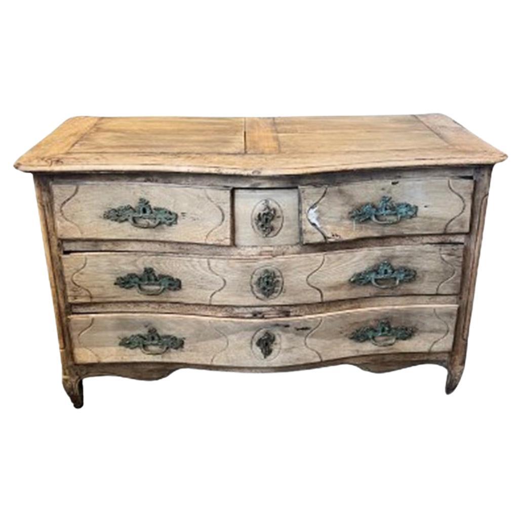 18th Century French Chest in Bleached Walnut with Original Hardware 