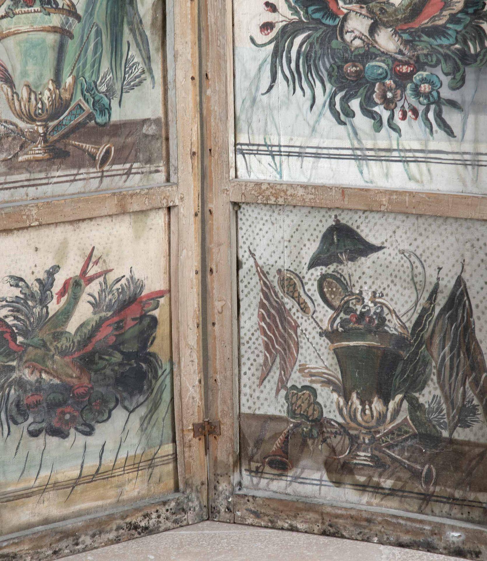 Canvas 18th Century French Chinoiserie Screen For Sale