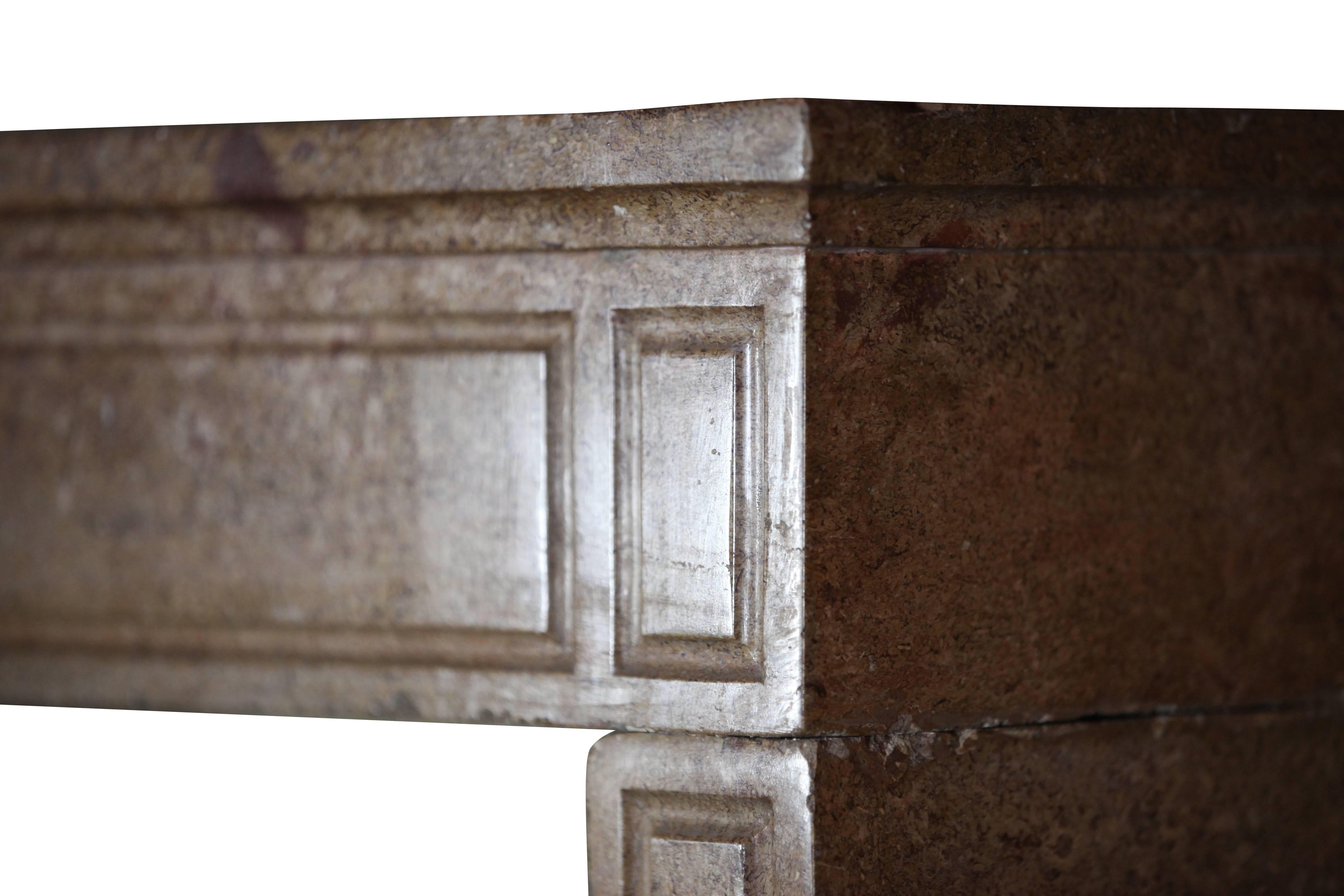 Stone 18th Century French Classic Antique Fireplace Surround For Sale