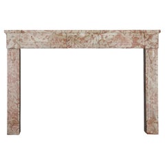 18th Century French Classic Fireplace Mantelpiece In Marble Stone