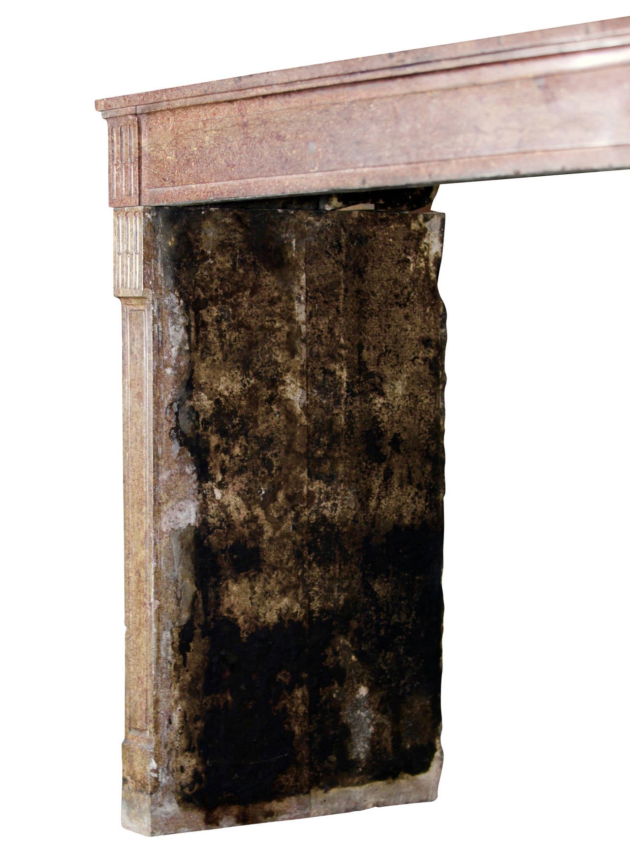 Stone 18th Century French Classic Library Antique Fireplace Surround For Sale