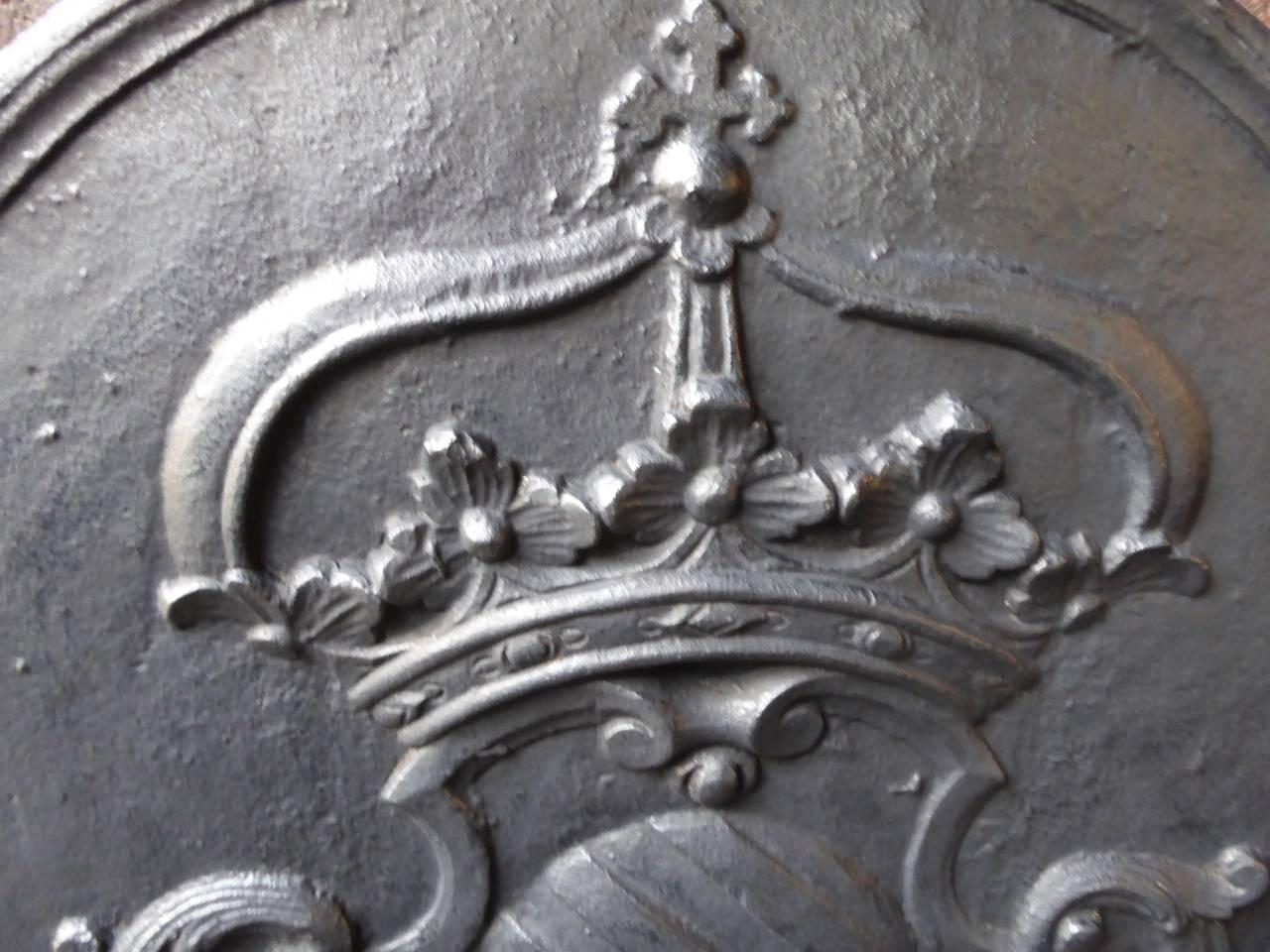 18th Century and Earlier 18th Century French 'Coat of Arms' Fireback