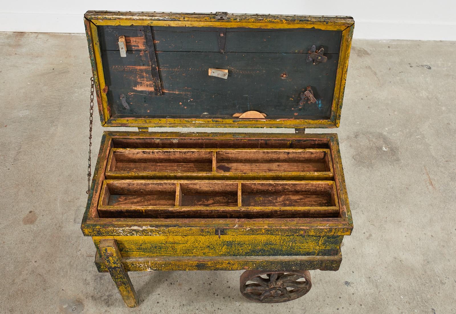 18th Century French Cobbler's Cart Painted by Ira Yeager 8