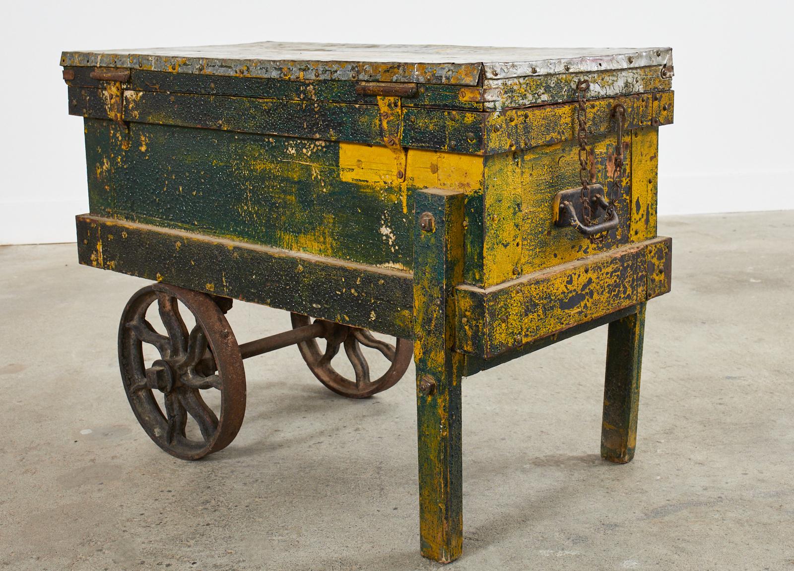 Lacquered 18th Century French Cobbler's Cart Painted by Ira Yeager