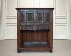 18th century French Colonial Cabinet In Patinated Oak With Gothic elements