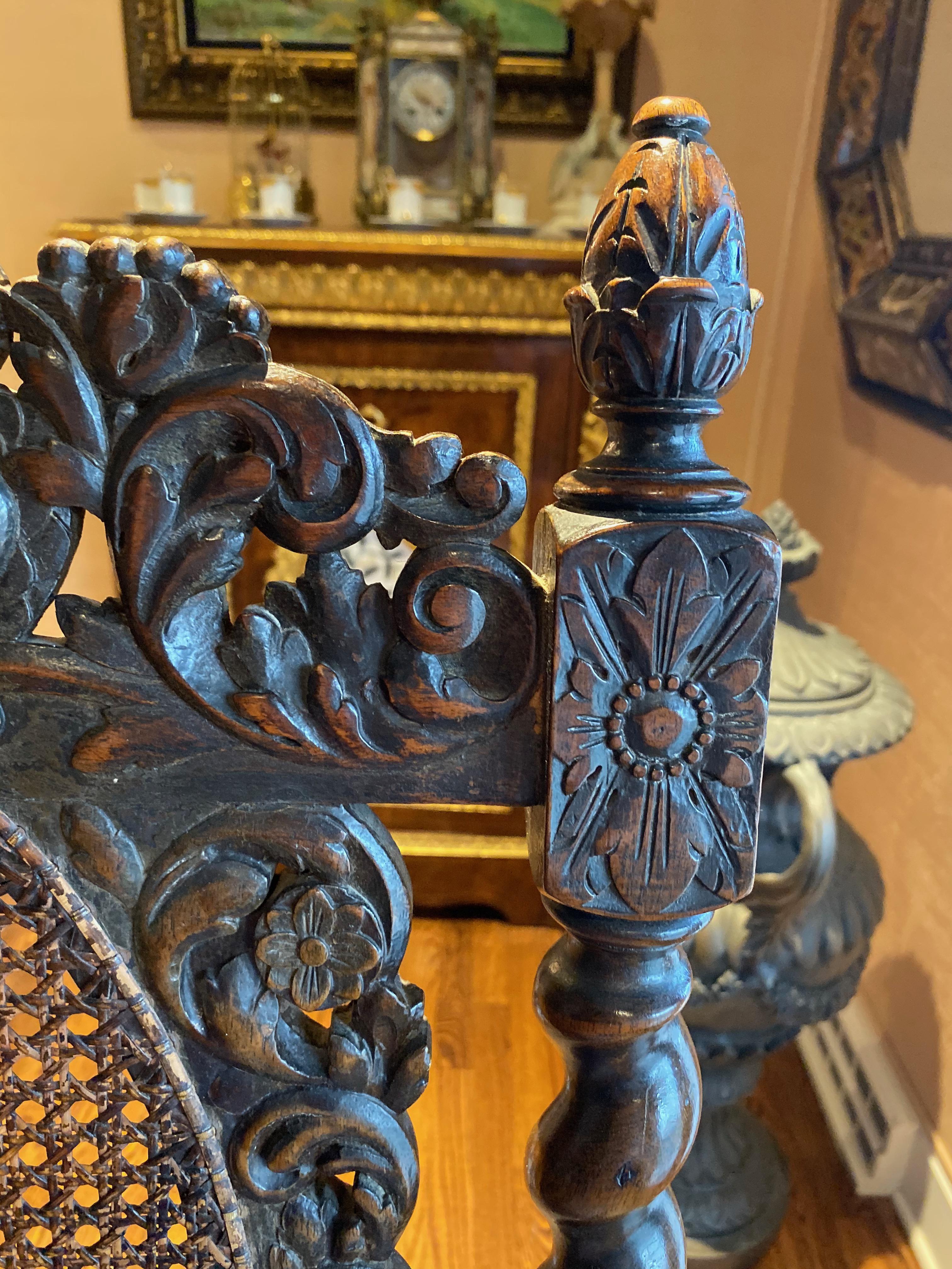 18th Century and Earlier 18th Century French Commerce Antique Carved Wood Chair For Sale