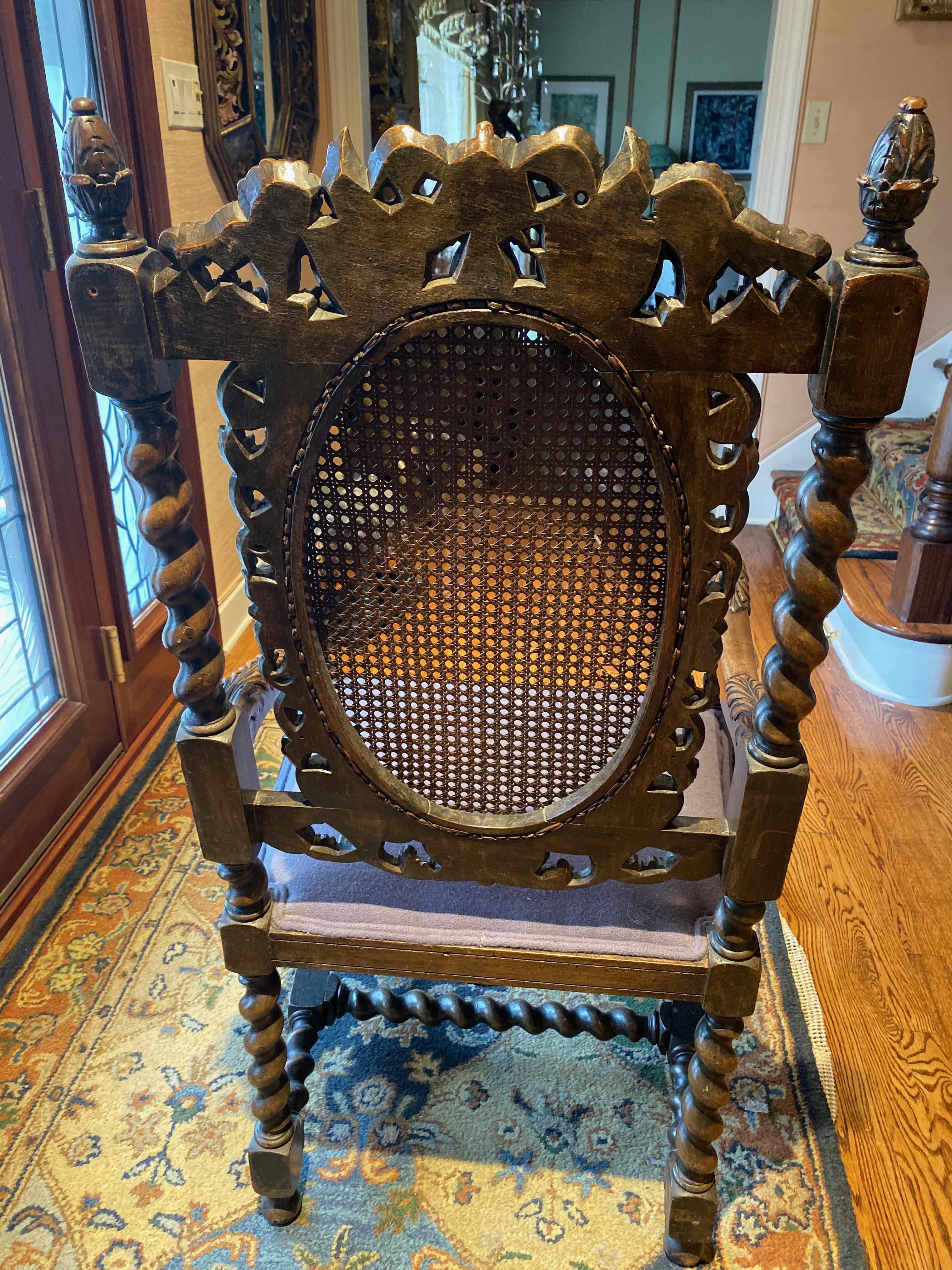 18th Century French Commerce Antique Carved Wood Chair For Sale 2