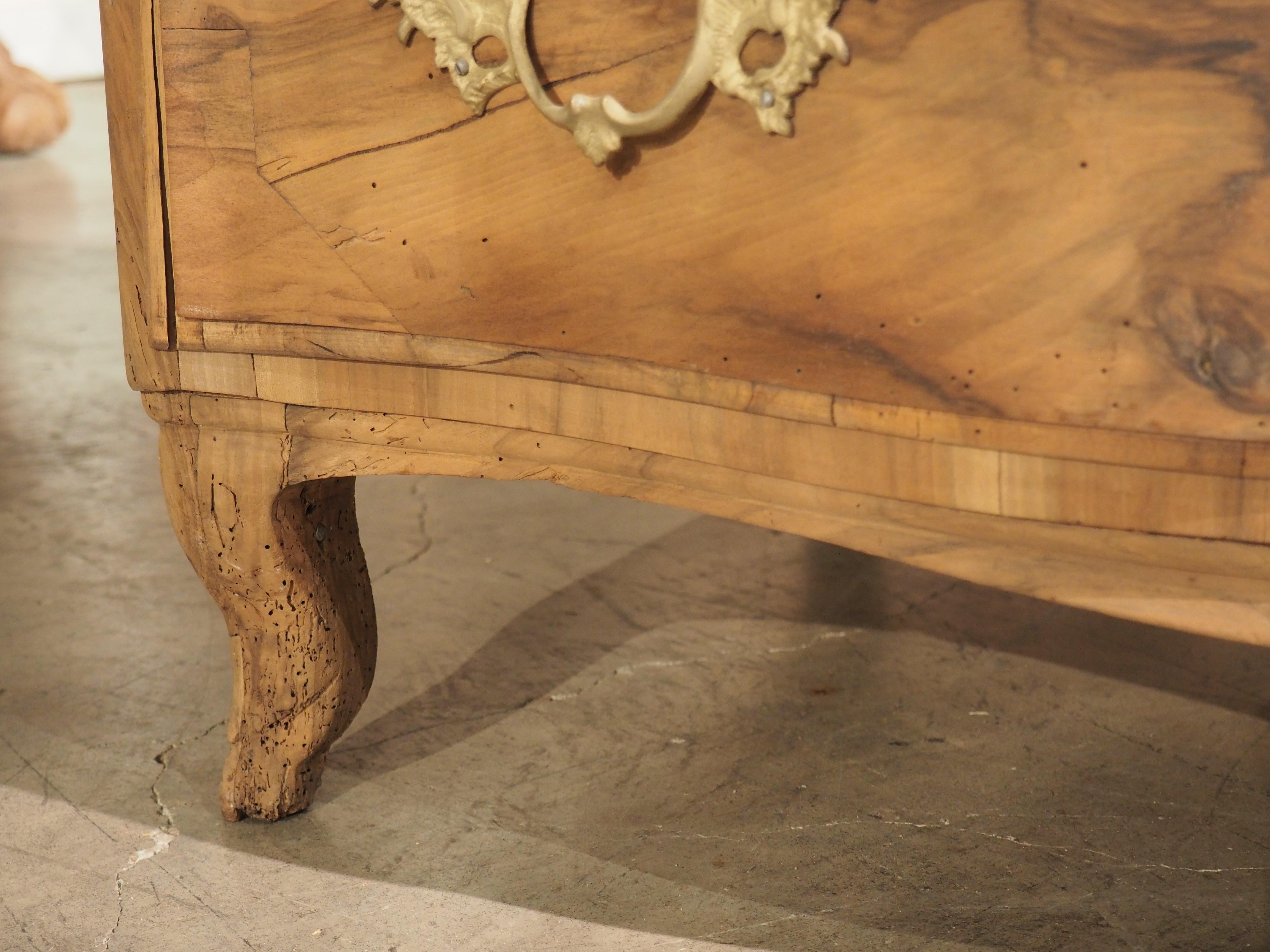 18th Century French Commode Arbalete in Bleached Burl Walnut 9