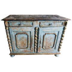 18th Century French Commode, Blue Patina
