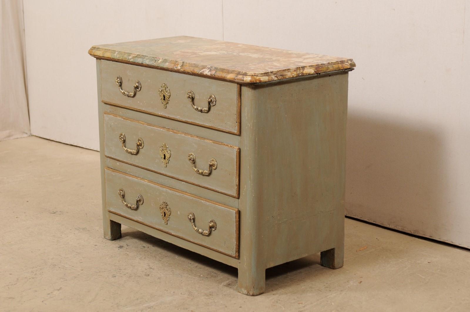 18th Century French Commode with an Unusual and Beautifully Colored Marble Top 1