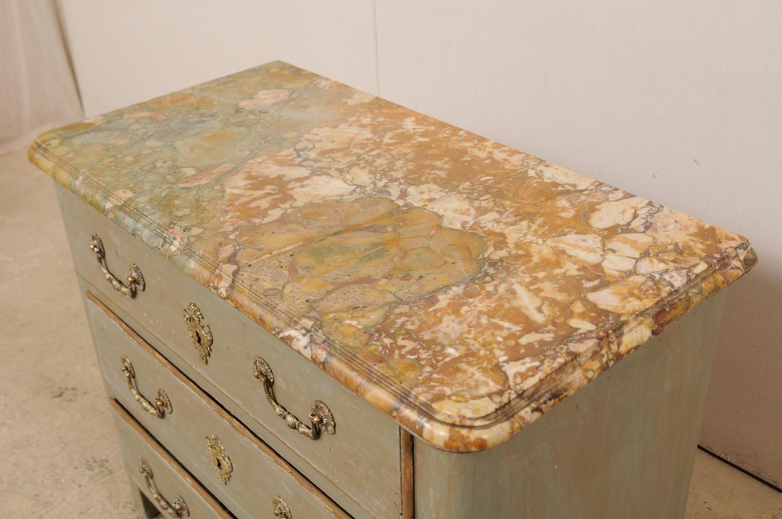 18th Century French Commode with an Unusual and Beautifully Colored Marble Top 2