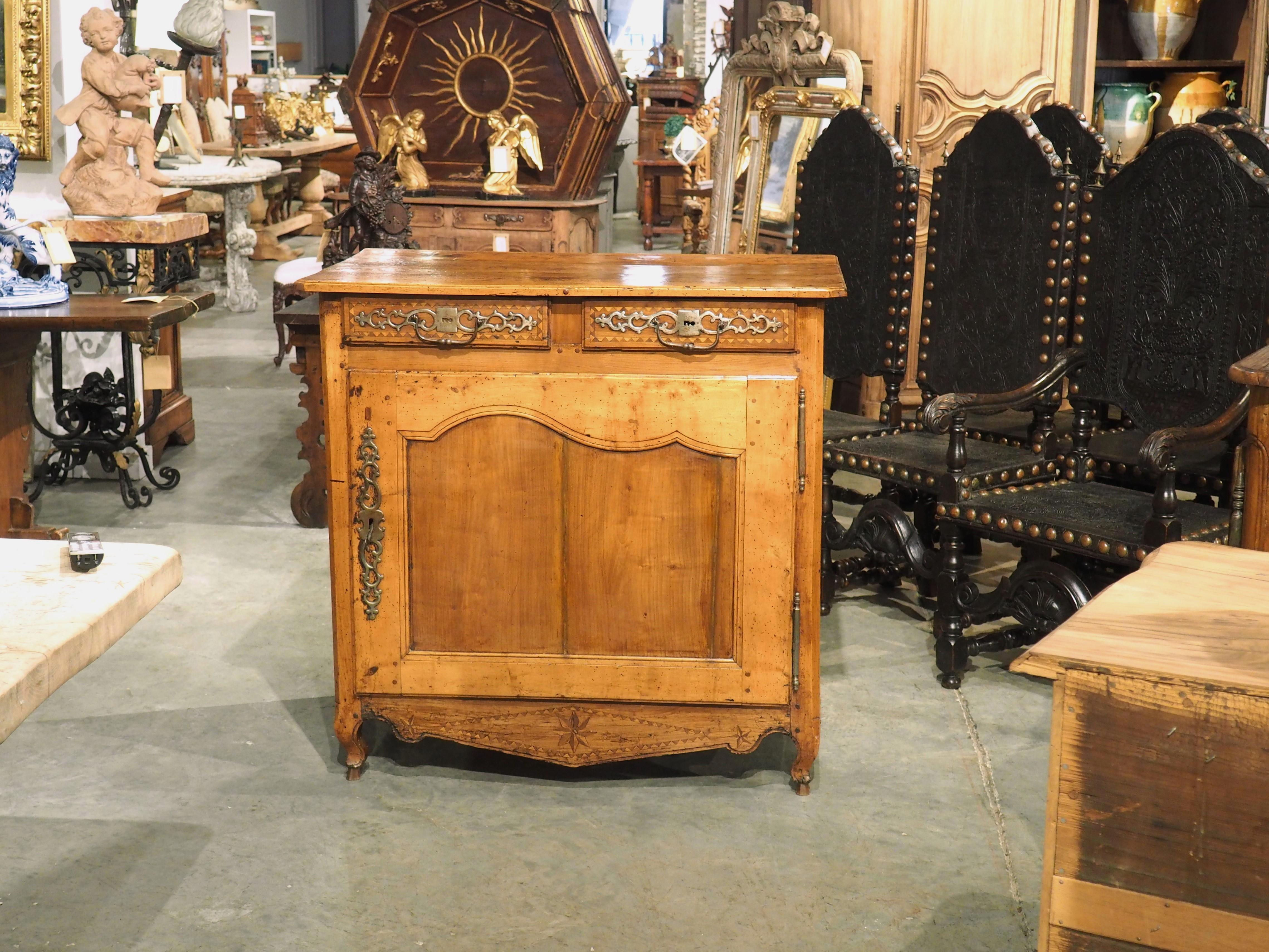 Hand-Carved 18th Century French Confiturier Cabinet in Carved Cherrywood