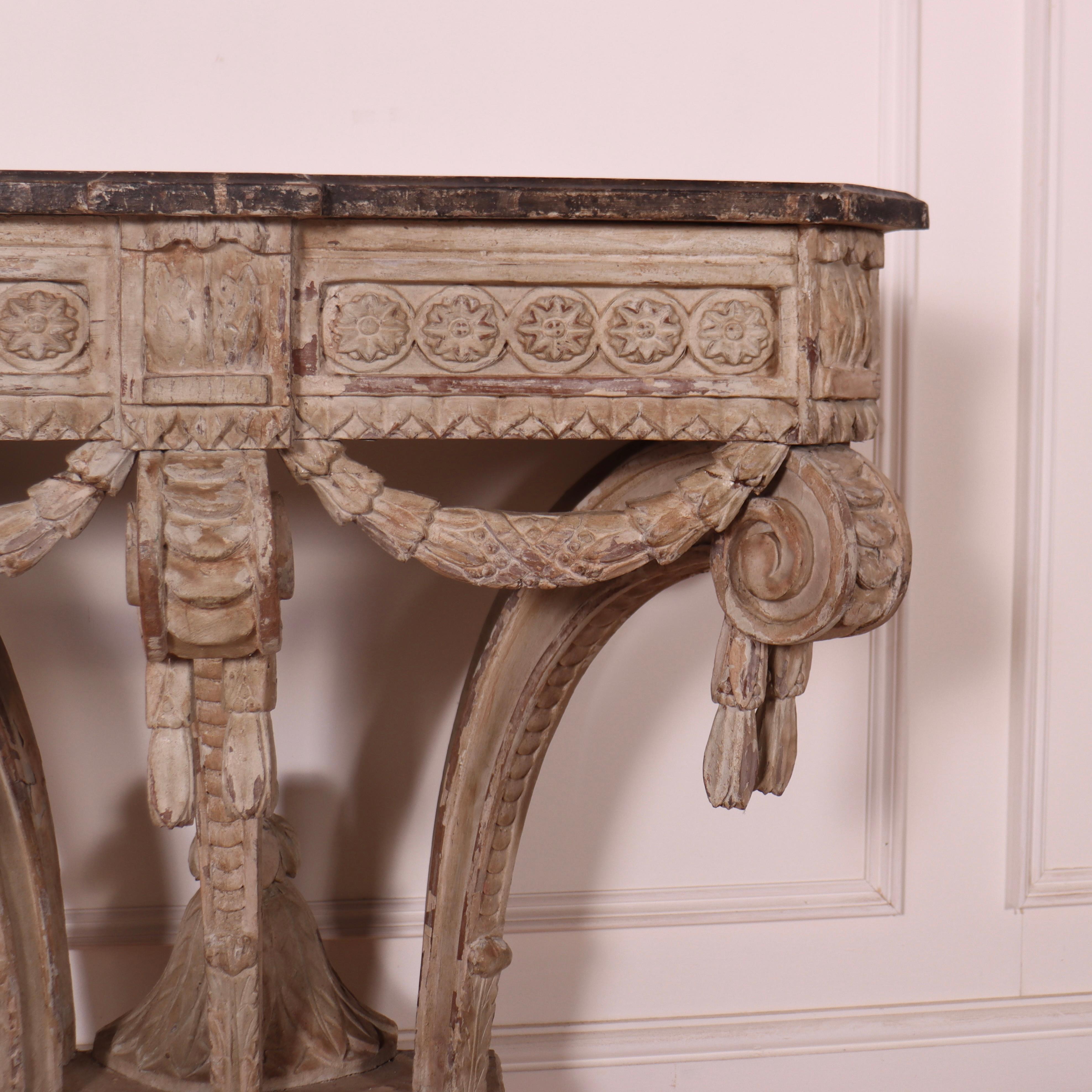 Carved 18th Century French Console Table For Sale