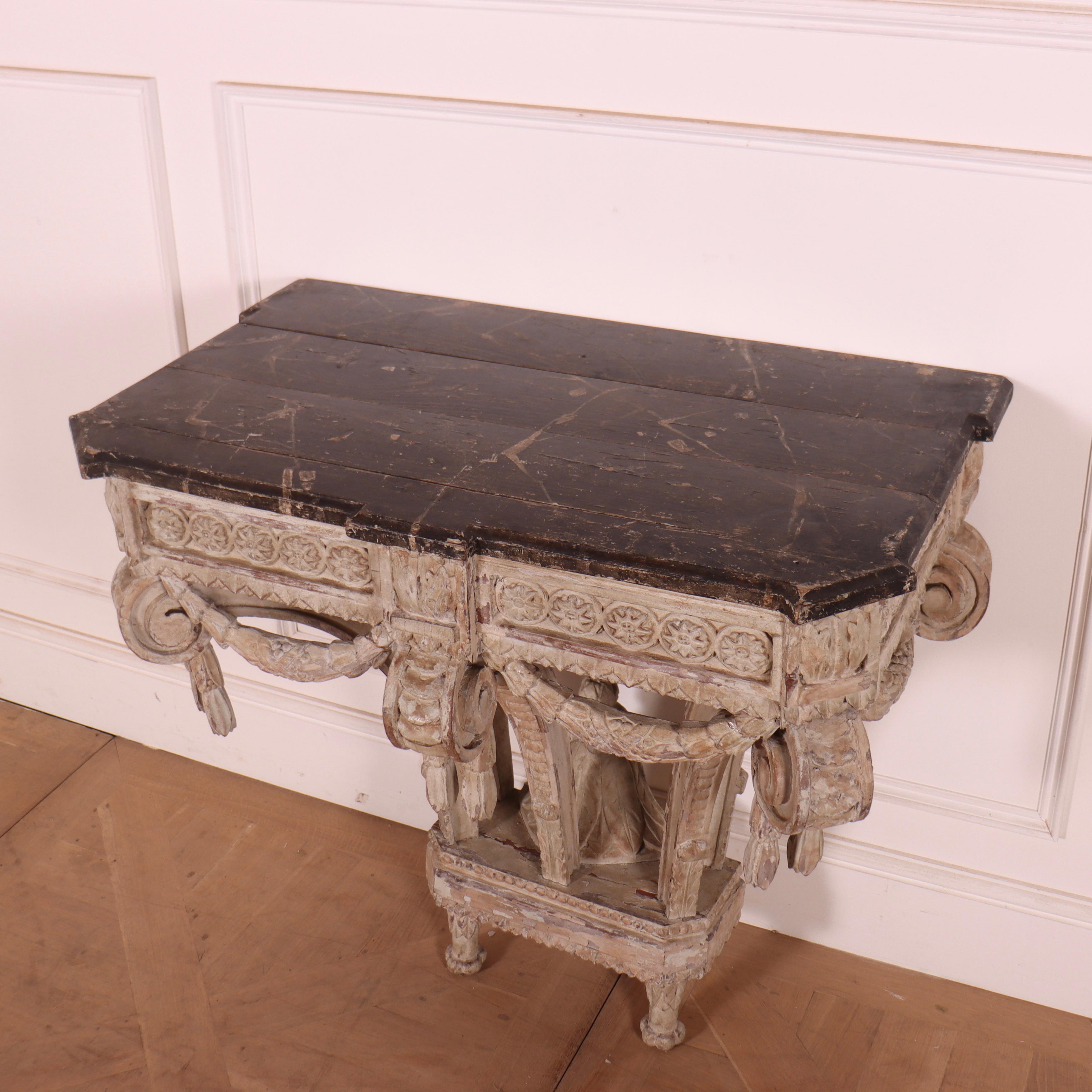 Wood 18th Century French Console Table For Sale