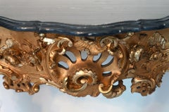 18th Century French Console Table Rocaille Cabriole Legs Flowers Leafs